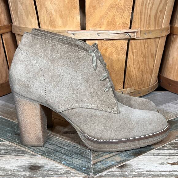 J. Crew Shoes - J.Crew MacAlister Chunky Heel Sand Suede Italy Desert Ankle Boots Womens Size 10